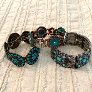 Turquoise bracelet set.